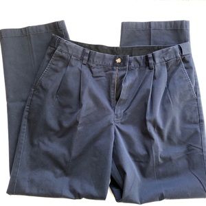 LL Bean blue pleat front pants 38 x 34